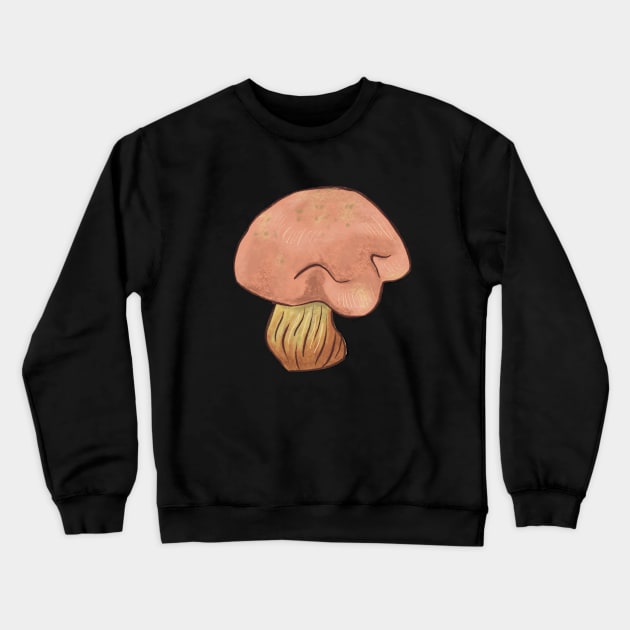 Short Peachy Mushroom Crewneck Sweatshirt by danyellysdoodles